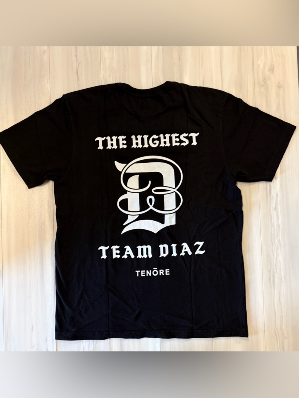 Tenore Black Graphic Logo Team Diaz Mens Tee NWOT - Picture 2 of 4